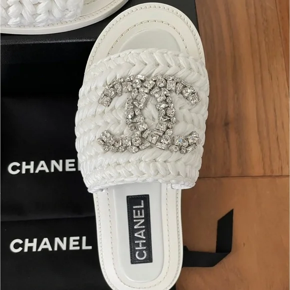 CHANEL | Shoes | Chanel Cc Spotlight White With Crystal